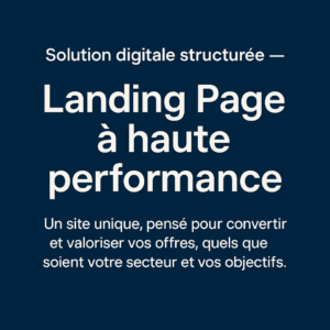 Une landing page à haute performance - originale - adapté à vos styles.